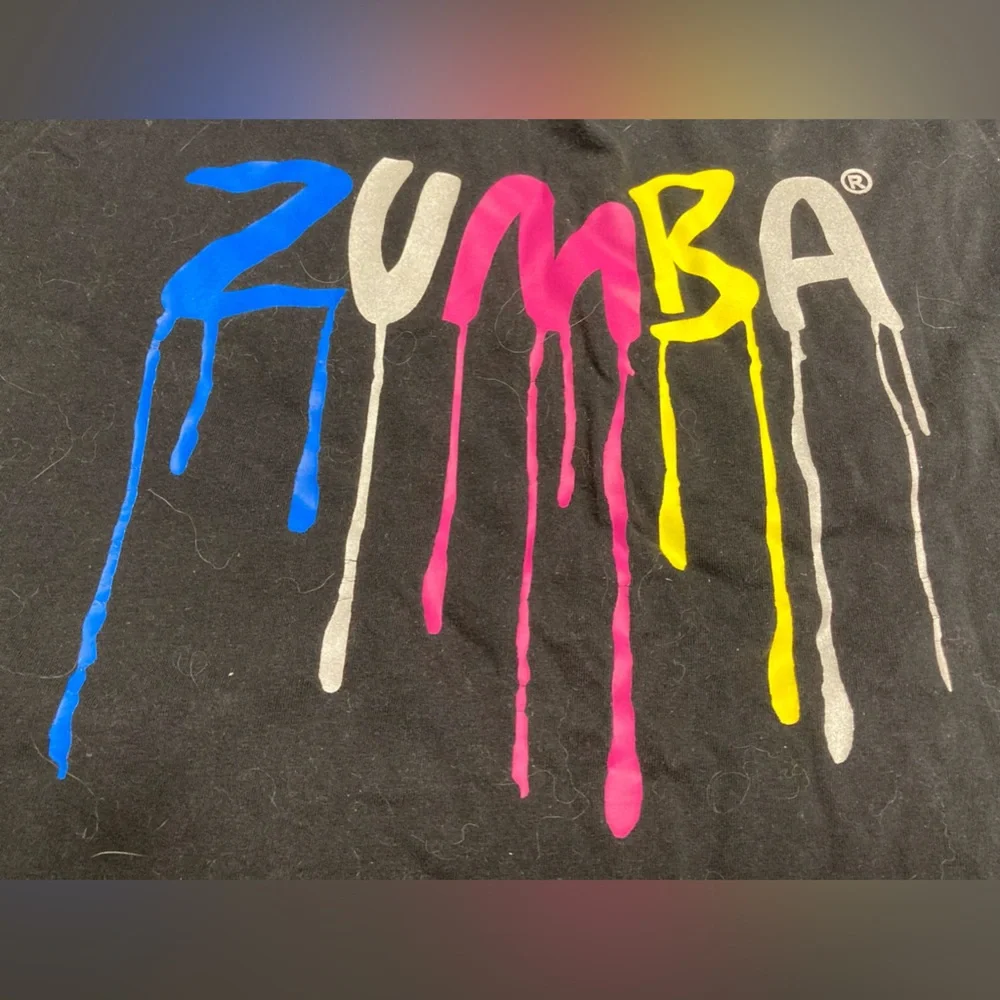 💛TODAY***12***Zumba black t-shirt with multicolor logo. - Picture 2 of 4